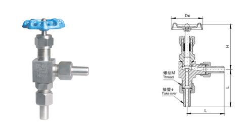 J24W-160P外螺紋角式截止閥結構圖