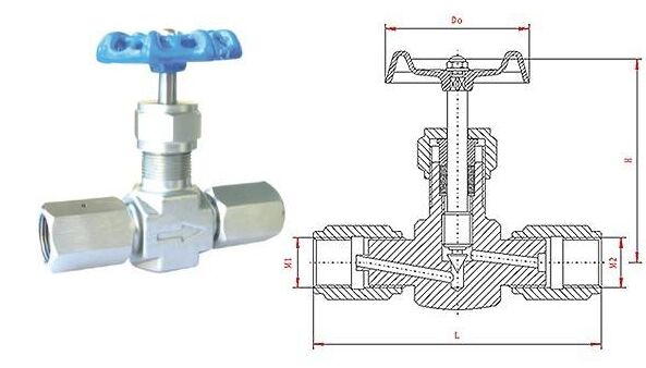 JJM1-1.6(32)P型不銹鋼針型儀表閥結構圖