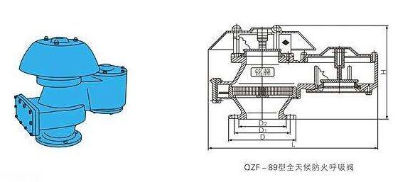  QZF-89型全天候防火防爆呼吸閥結構圖