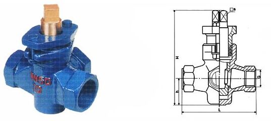 X14T-1.0三通內(nèi)螺紋銅芯旋塞閥結(jié)構(gòu)圖