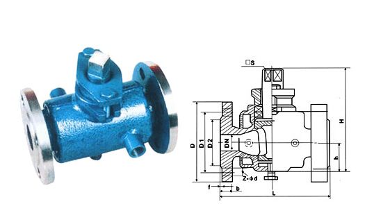 BX43W-1.0C~BX43W-1.0P二通保溫旋塞閥結(jié)構(gòu)圖