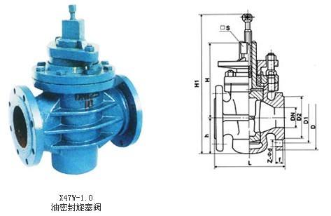 油密封旋塞閥X47W結(jié)構(gòu)圖