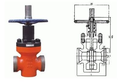 Z23X-350鉆井高壓泥漿閘閥結(jié)構(gòu)圖