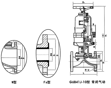 G6B41J氣動(dòng)隔膜閥結(jié)構(gòu)圖