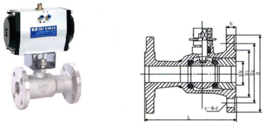 Q641M氣動高溫球閥結構圖