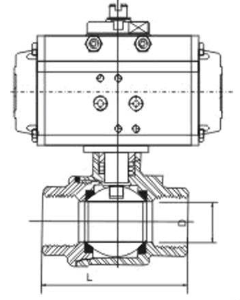 氣動二片式內螺紋球閥結構圖
