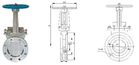 刀型閘閥PZ73H結構圖