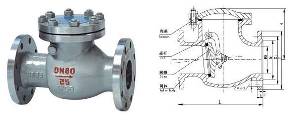 國標旋啟式止回閥結構圖
