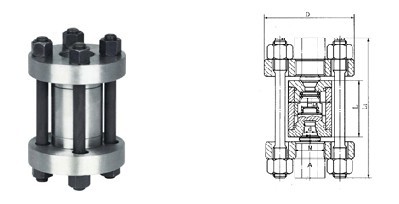 對夾式高壓止回閥H72H結(jié)構(gòu)圖