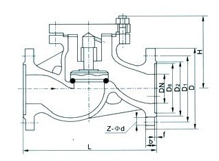 升降式止回閥H41W結構圖