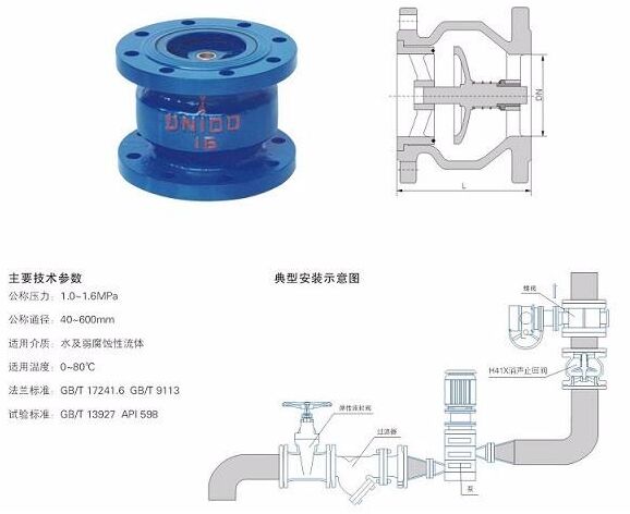 HC41X消聲止回閥結(jié)構(gòu)圖