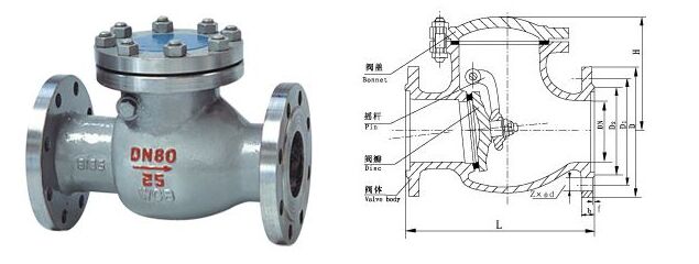 國標旋啟式止回閥結構圖