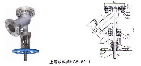 HG5-89-1上展式放料閥結構圖