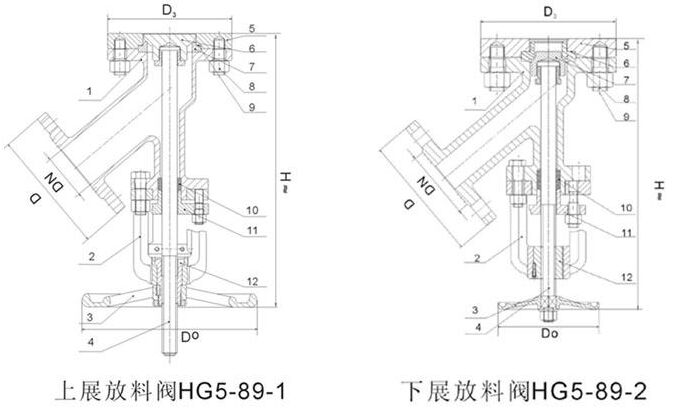 HG5-81上展式保溫放料閥結(jié)構(gòu)圖