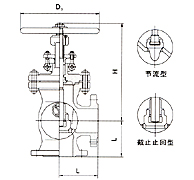 J44H鑄鋼角式截止閥